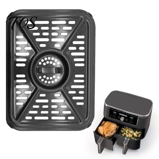 Air Fryer Cooking Rack Accessories Grill Pan, Nonstick Durable Aluminum Grease Tray, with Rubber Replacement Trap for Pad, Heat Circulation