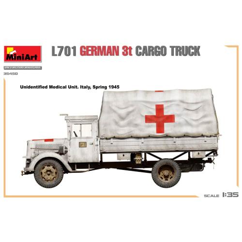 Miniart 1/35 L701 German 3-Ton Cargo Truck Plastic Model MA35450
