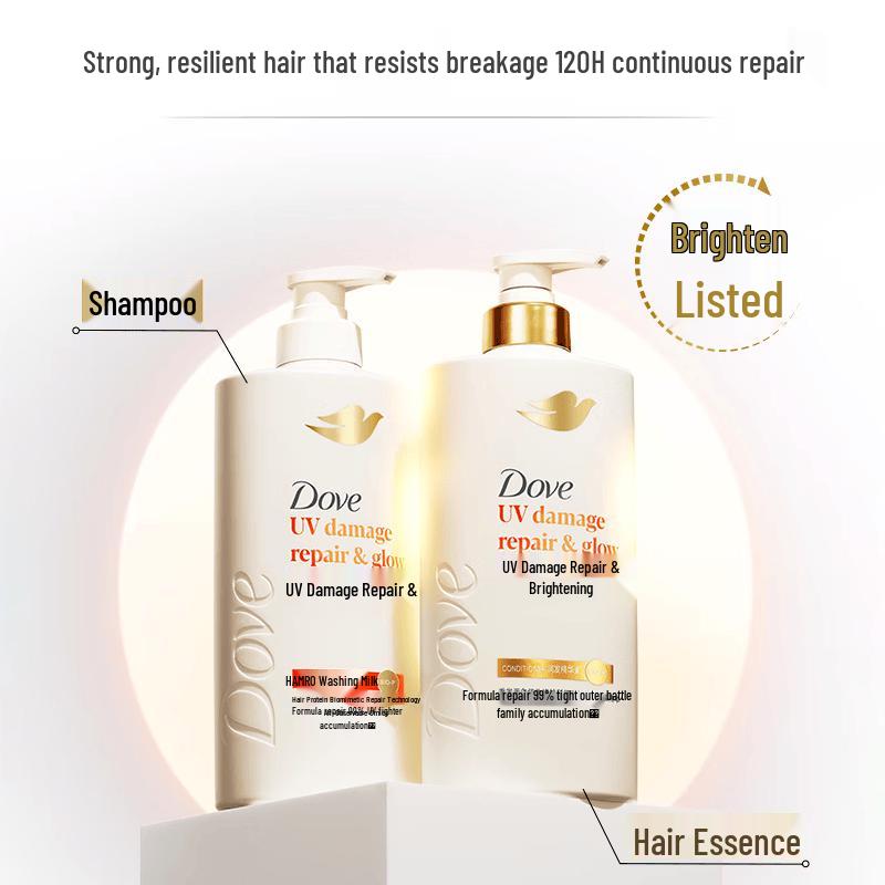 Dove Repair & Brighten Shampoo and Hyaluronic Acid Shower Gel Duo