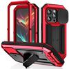 iPhone 15 Pro Max Case, R-JUST CamShield Slide, Armored, Red/Black