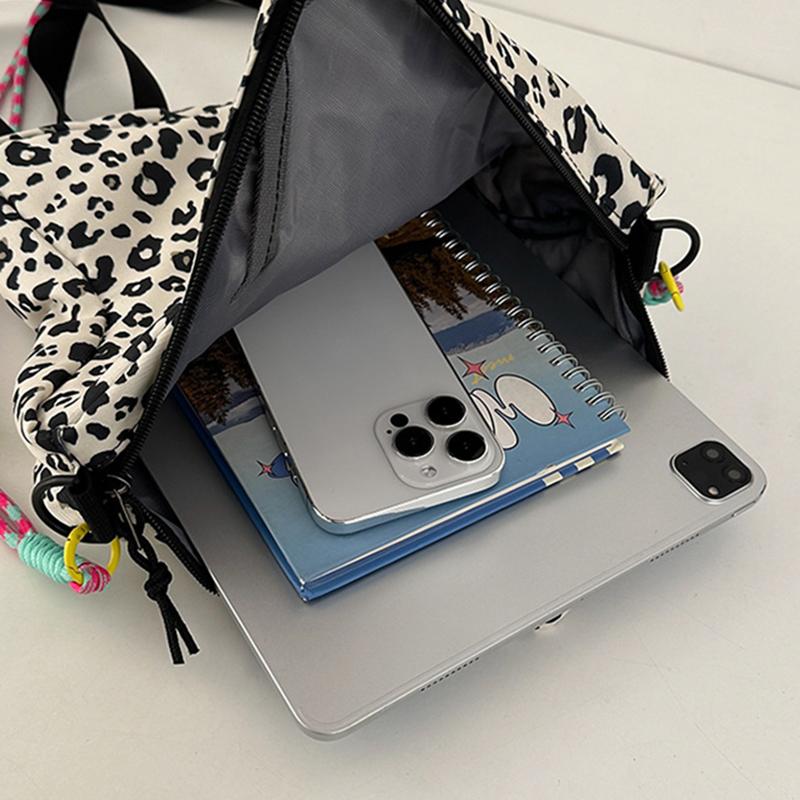 Рюкзак в форме звезды с леопардовым принтом, с регулируемым ремешком, повседневная нейлоновая наплечная сумка для путешествий, шопинга и вечеринок