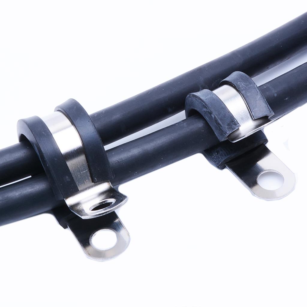 10Pcs Rubber Lined P Clips Wiring Hose Clamp Pipe Cable Mounting Fix Fasteners Hardware Electrical Fittings Water Pipe Bracket