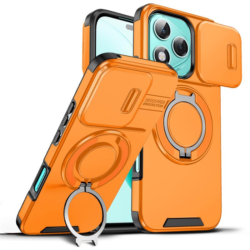 Бронированный чехол для Honor 600 400 Magic 8 7 6 5 Lite 5G 400 200 Smart X8D X7D X9D X9C X9A X7C С держателем-кольцом Защитная крышка с выдвижным объективом