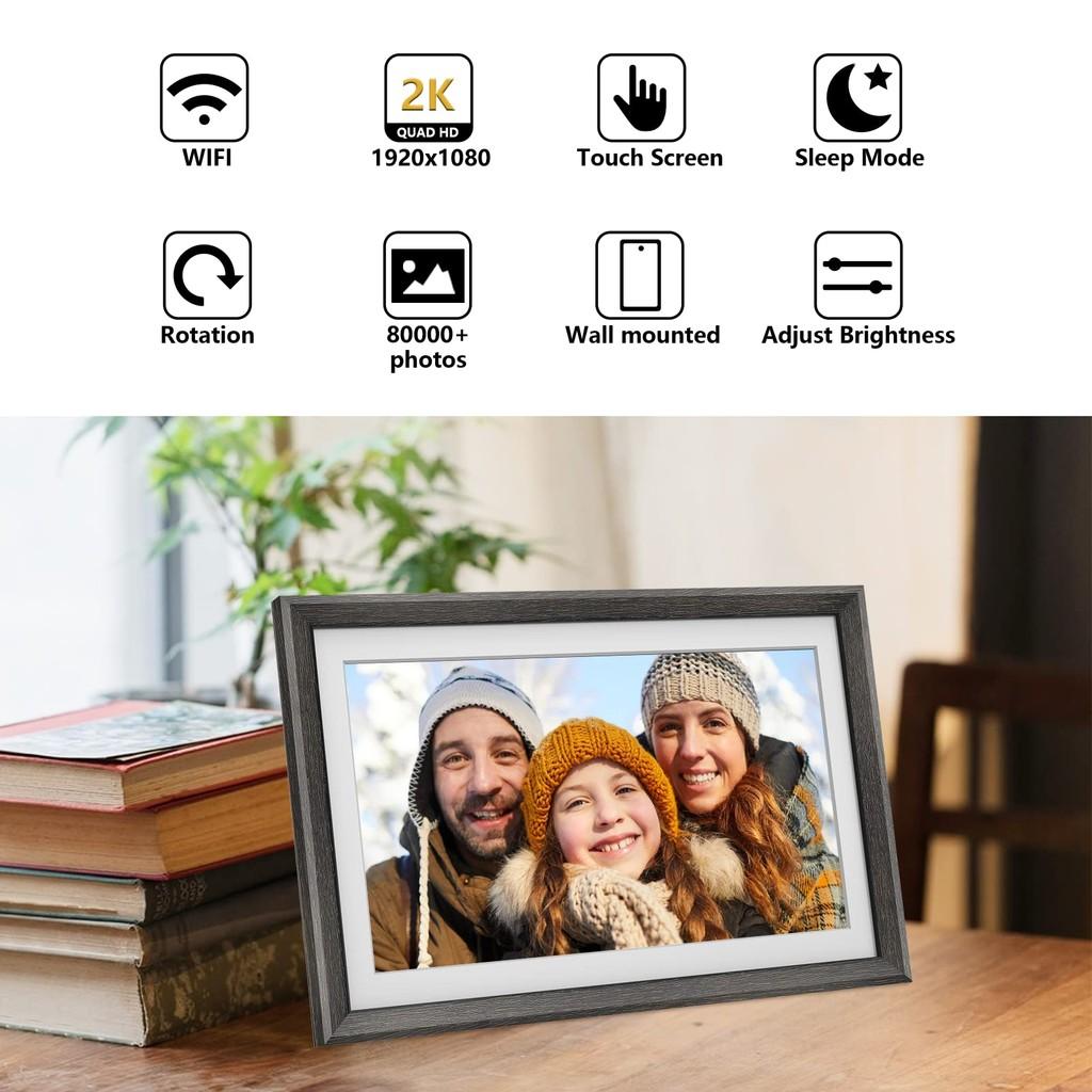 10,1-дюймовый 1280x800 IPS HD 1080P Электронный альбом Сенсорный экран Цифровая фоторамка WiFi Умная цифровая фоторамка