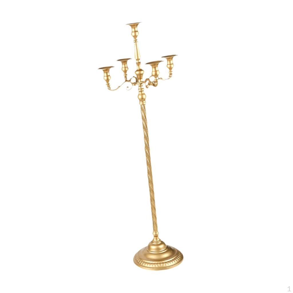 Candelabra 5 Arms Metal Candle Holder Candlestick Table Centerpieces for Festive Party Decor