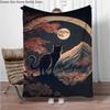 Cats Cherry Blossom Flannel Blanket Children Warm Soft Blanket for Sofa Bed Cover Blanket Suitable for Birthday Souvenir Gifts
