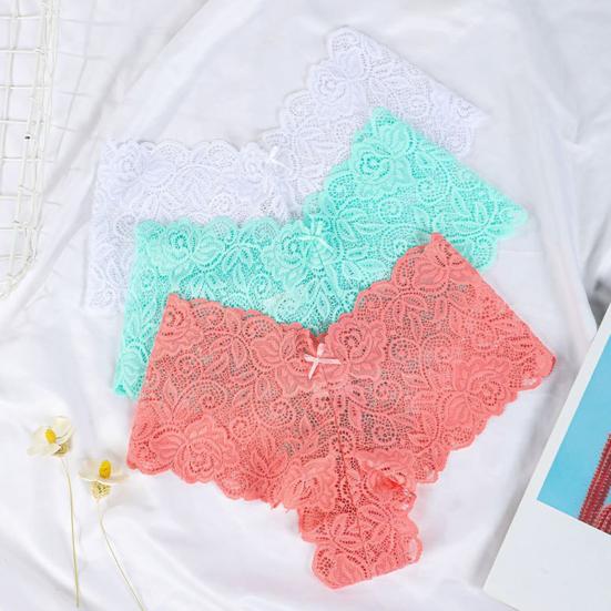 Women's Sexy Lace Panties Cheeky V Waist Hipster Bikini Underwear