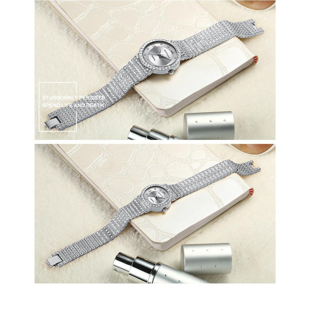 CRRJU New Men's and Women's Couple Watches Women's Watches Women's Gold Diamond-studded Watches Full of Stars and Diamonds