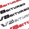 3d ABS Black Logo V8 BITURBO Emblem Car Fender Badge For P7C63 G63 E63 S63 Accessories
