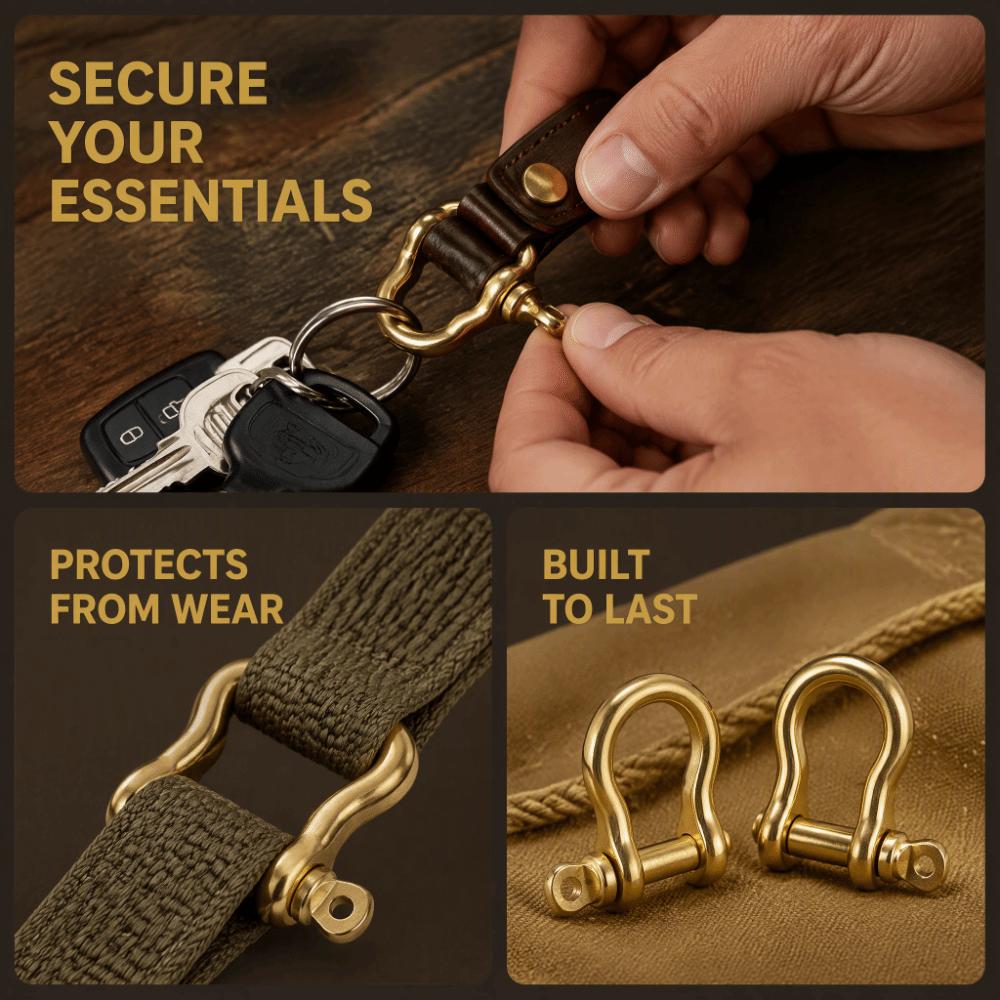 2pcs 10mm Diameter Anchor Shackle Removable Joint U-Type Hook Small Brass Key Ring Bracelet Making