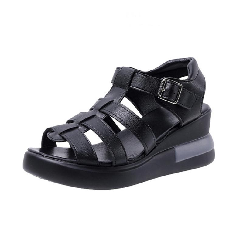 Новые женские сандалии, повседневные римские сандалии с открытым носком на толстой подошве, удобная женская обувь