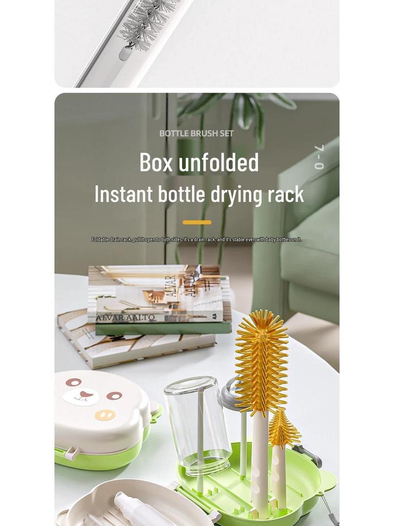 Портативный силиконовый набор для чистки детских бутылочек и сосок