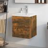 VidaXL Vanity Unit with Integrated Basin Under-Sink Cabinet Bathroom Storage Unit Home Smoked Oak Wood 3152861