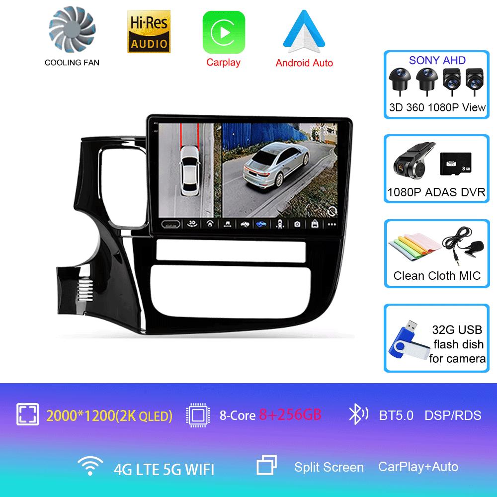 Автомобильное радио Android 14 Carplay для Mitsubishi Outlander 3 GF0W GG0W 2012-2018 Мультимедиа Видео Плеер Навигация Стерео GPS 2din
