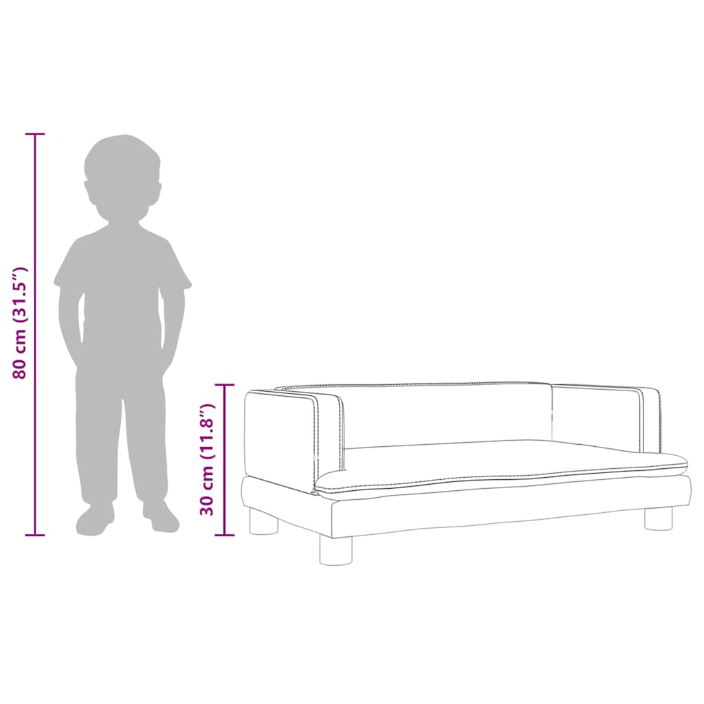 Kids Sofa Dark Grey 80 x 45 x 30 cm Velvet
