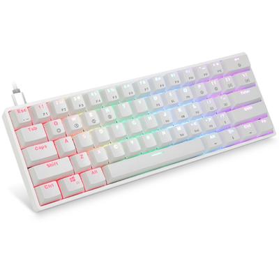 SK61 Gk61 Портативная 60% механическая клавиатура Gateron, оптические переключатели с подсветкой, горячая замена, проводная игровая клавиатура для