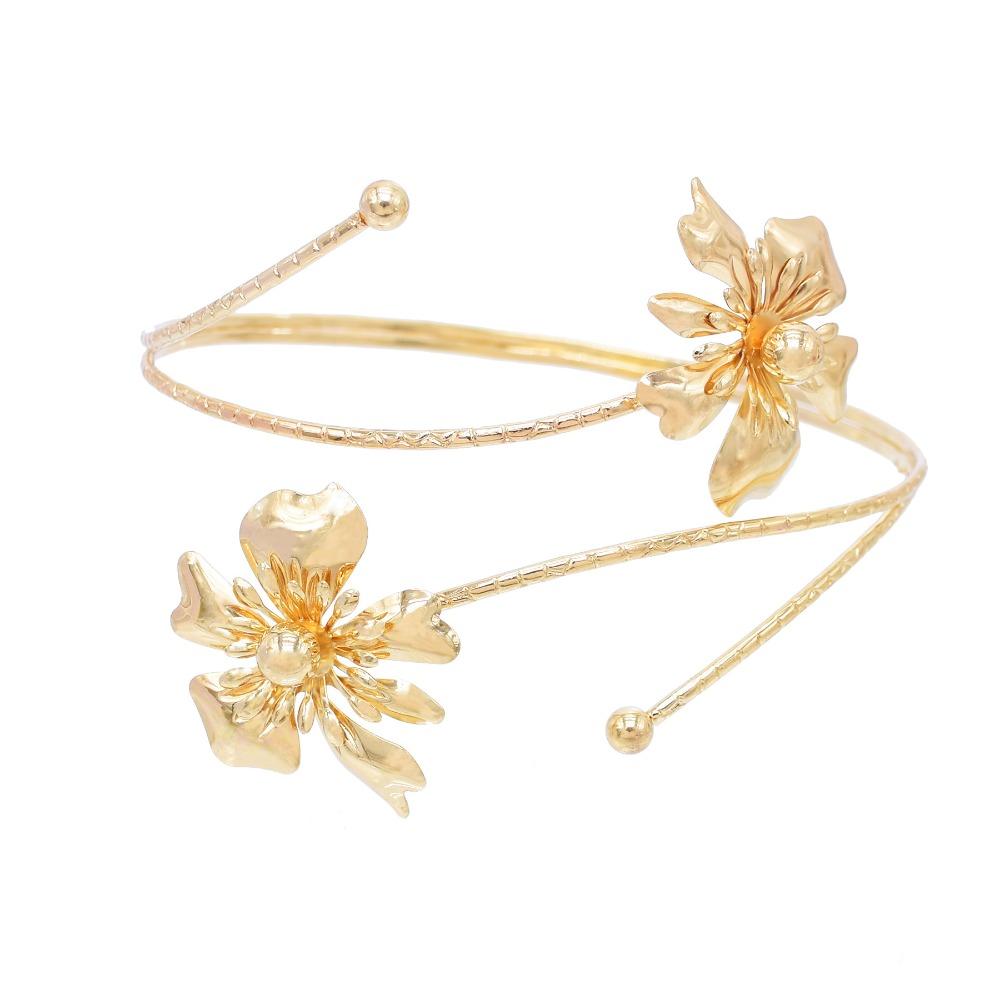 Adjustable Flower Bracelet Hollow Out Arm Ring Exquisite Armband  Beach
