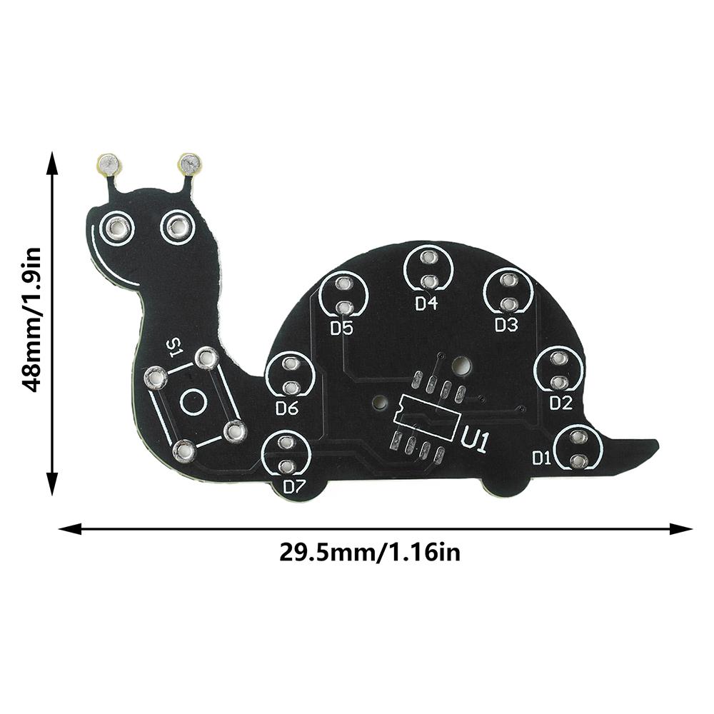 Mini PCB Soldering Board Kit Snail Shaped 7 Green LED STC8G1K17 Electronic DIY Project STEM Teaching Soldering Practice Parts