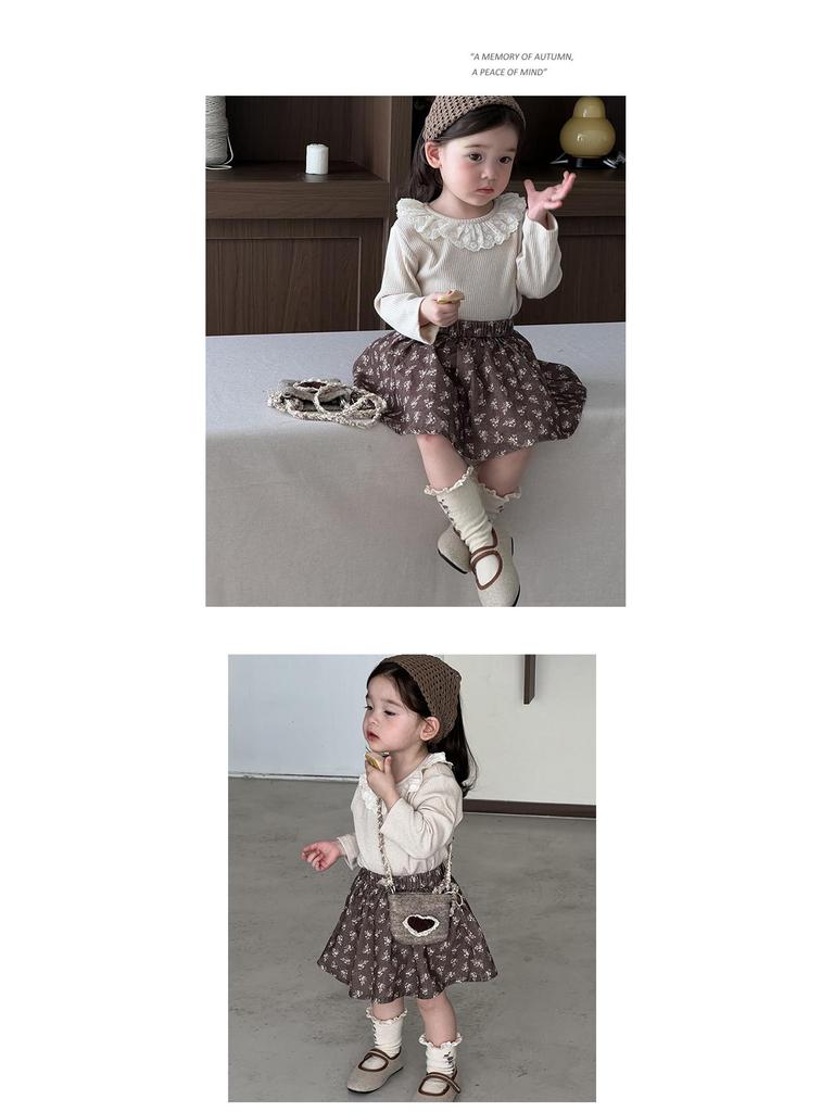 Комплект осенней цветочной кукольной рубашки и юбки для девочек 2025