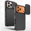 Чехол для телефона с защитой камеры на сдвижной крышке Для iPhone 17 16 13 15 14 11 12 Pro Max Plus 16e 17 Air Ударопрочный Бронированный Матовый Чехол Fundas