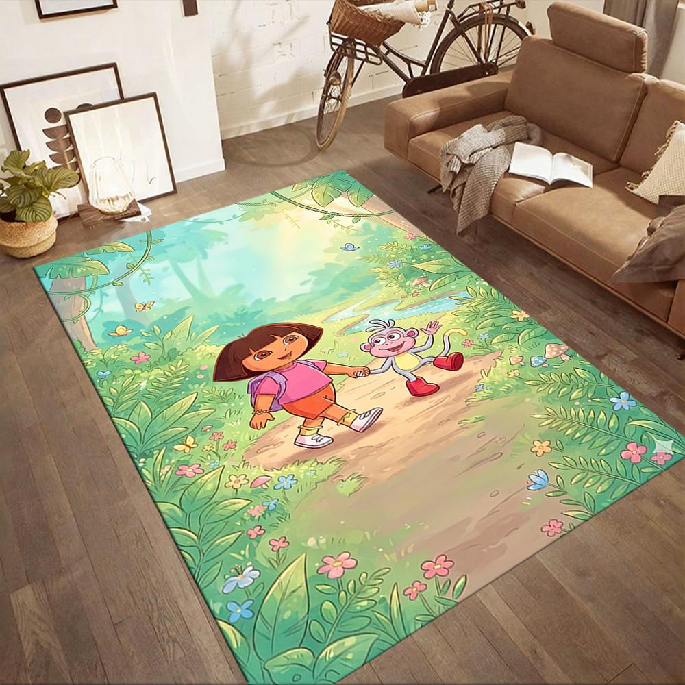 Dora Explorer Area Rug Perfect for Study room Dining Room Dormitory Living Rooms Antislip Carpet Anime Office Decor Birthday/Christmas Gift