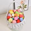 Корзина для пасхального кролика, многоразовое тканевое пасхальное ведро, оборчатая корзина для хранения с ручкой для детей, пасхальная охота за яйцами