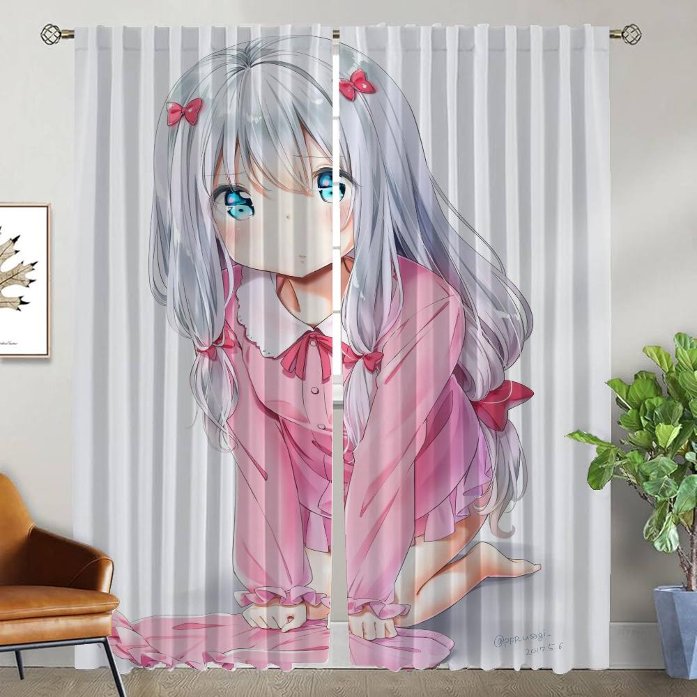 Кухонные шторы для спальни Eromanga Sensei Элегантные шторы для комнаты 2 штуки Оконные шторы Жалюзи Перегородка Украшение на Хэллоуин