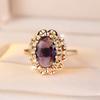 Elegant Oval Purple Zircon Finger Rings for Women Wedding Party Fashion Jewelry