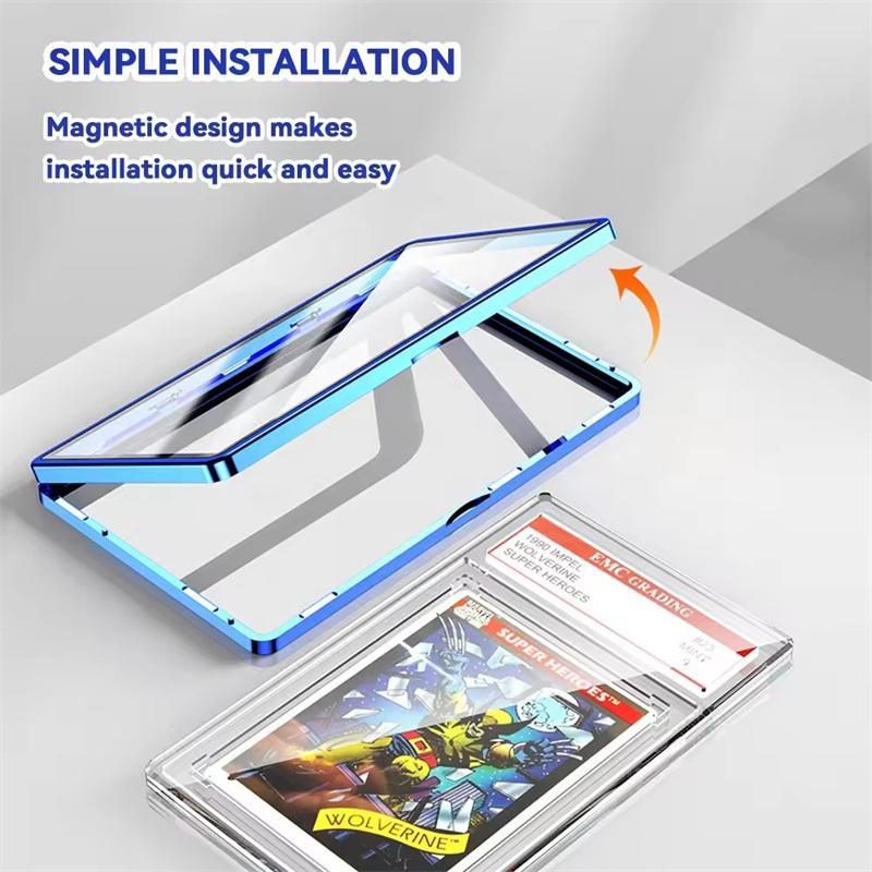 Scratch Resistant Graded Metal Magnetic Sports Baseball Trading Card for PSA Slab Cards Display Storage Protector Case Holder