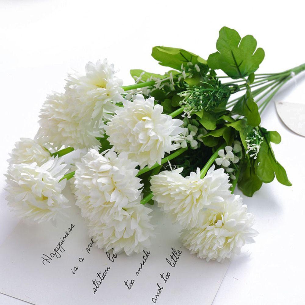 10 Heads Artificial Chrysanthemum Flowers Real Touch Artificial Bouquet Home Decoration