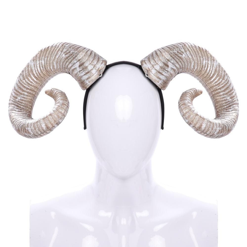 Long Halloween Ox Horn Headband Goth Gothic Cosplay Headpiece Funny Party Photo Props