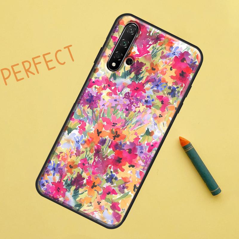 Яркий Цветочный Рисунок Арт Для Huawei Nova Y91 Y70 Y72 Y73 Y60 Y90 Y61 8i 7i 11i 12i 12s 9 10 SE P20 P30 P40 Lite Чехол