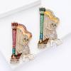 Creative Music Cat Brooch Playing Harp Musician Rhinestone Cute Cartoon Pin Animal Pins Jewelry Gift