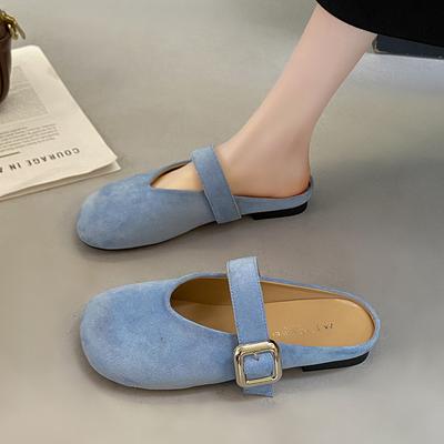 Фея ветер сумка голова полушлепанцы женские уличные 2025 лето новый плоская подошва французский квадратный носок ленивые мюли женские