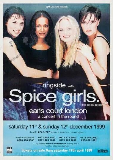 Spice Girls Poster - 1999 Tour - Earls Court London - Gloss Photo Insert