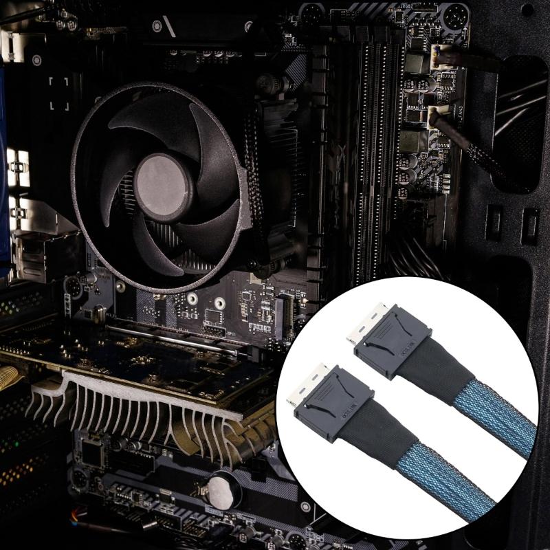 Кабель SFF-8611 PCIe SFF-8611 8I Штекер на SFF-8611 Штекер Кабель-удлинитель данных 50 см/100 см для внешней видеокарты