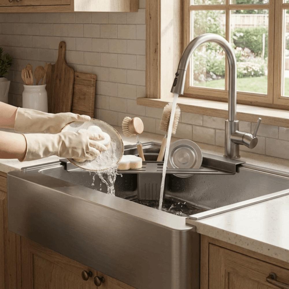 Carbon Steel Sink Sponge Holder Quick Water Drainage Dish Drying Rack Sink Storage Holder Utensil