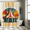 Винтажная цирковая палатка Шторка для душа Красочный дизайн Всемирной выставки Ткань Водонепроницаемый коврик для ванной Комнатные аксессуары Se