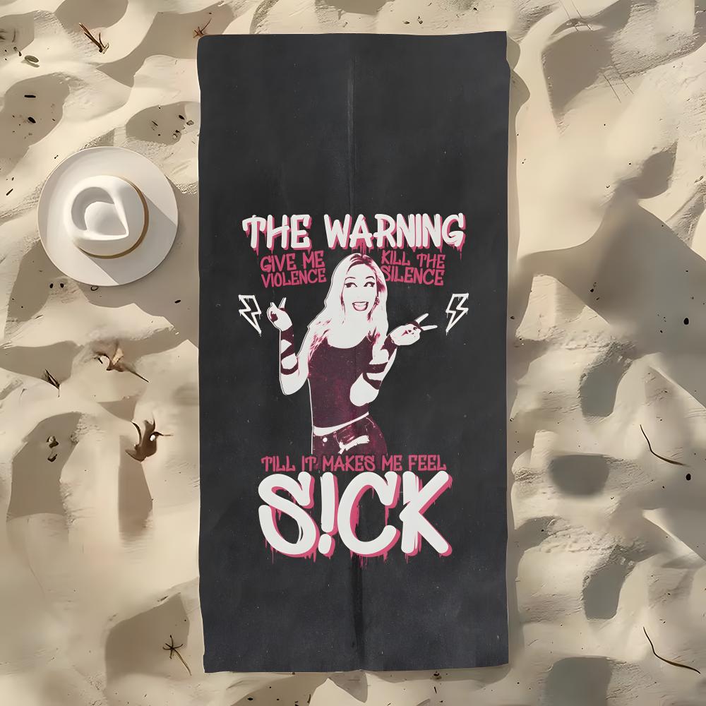 Полотенце Band T-The W-Warning из микрофибры для пляжа, быстросохнущее, не прилипает песок, ультратонкое волокно, супермягкое.