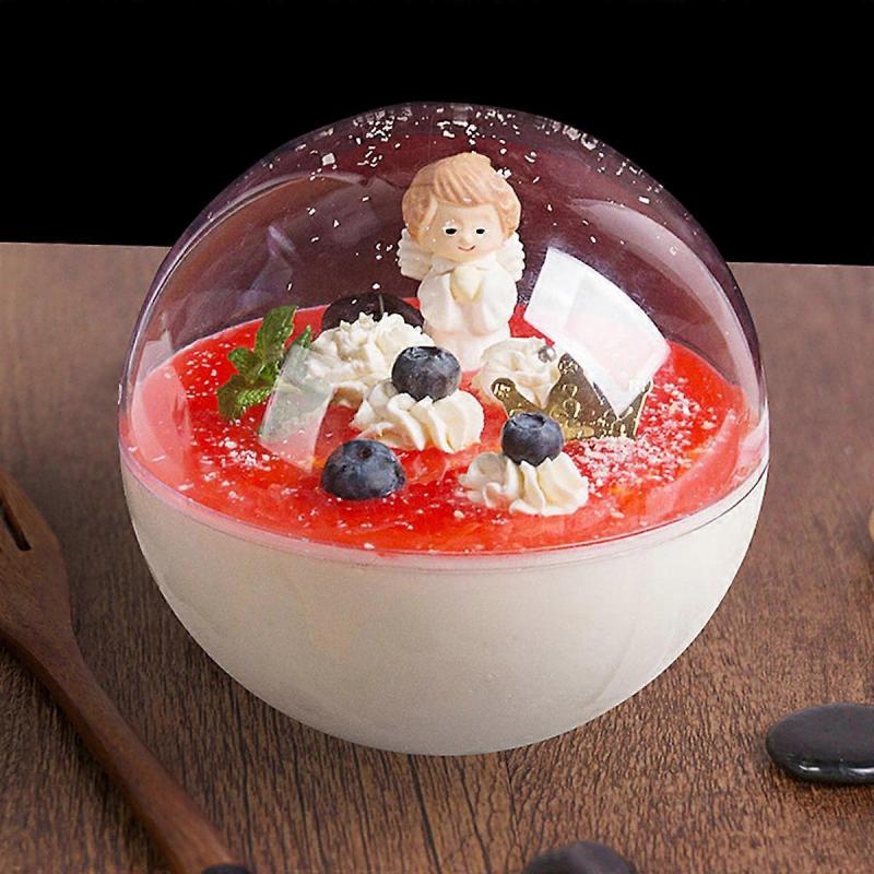 Mousse Ball Shape Cake Container Transparent for Storage Use 10Pcs