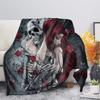 Skeleton Themed Gothic Blanket, Office Nap, Flannel Blanket, Men's Gift, Decorative Blanket