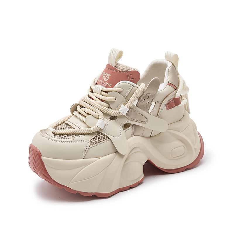 Женские кроссовки 'папины кроссовки' 2025 Осень Новинка Сетчатые Полые Сандалии Повседневная Обувь Модная Универсальная Толстая Подошва Женская Обувь