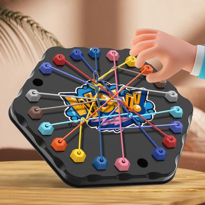 Детская игра-головоломка с веревочными узлами, настольная игра, цветная линия, переплетенные соединенные веревки, логическое мышление, настольная игра, интерактивная игрушка для родителей и детей