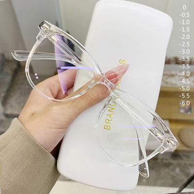 Модные прозрачные очки по рецепту для мужчин и женщин, близорукие очки для близорукости -1,0-1,5-2,0-2,5-3,0-6,0