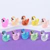 20Pcs Mini Wearing Sunglasses Duck Mix 12 Colors Resin Micro Landscape Luminous Ducks DIY Decoration Dollhouse Decoration