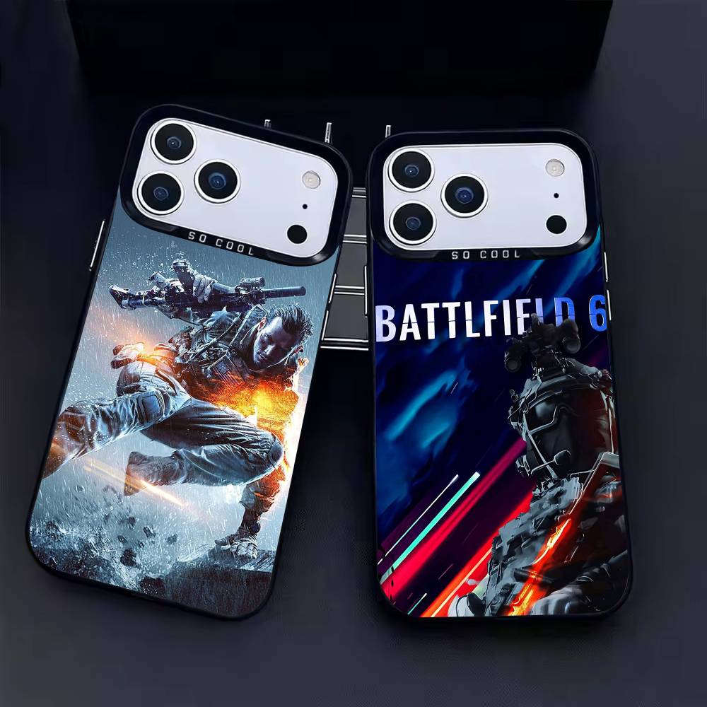 Чехол для телефона B-Battlefield 6 для iPhone17, 16,15,14,13,12 Pro Max Черный Конфетный Матовый Ударопрочный Чехол