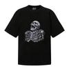 Mens Oversized Cotton Tee With Skull Graphic Print Loose Fit Casual Short Sleeve T-Shirt