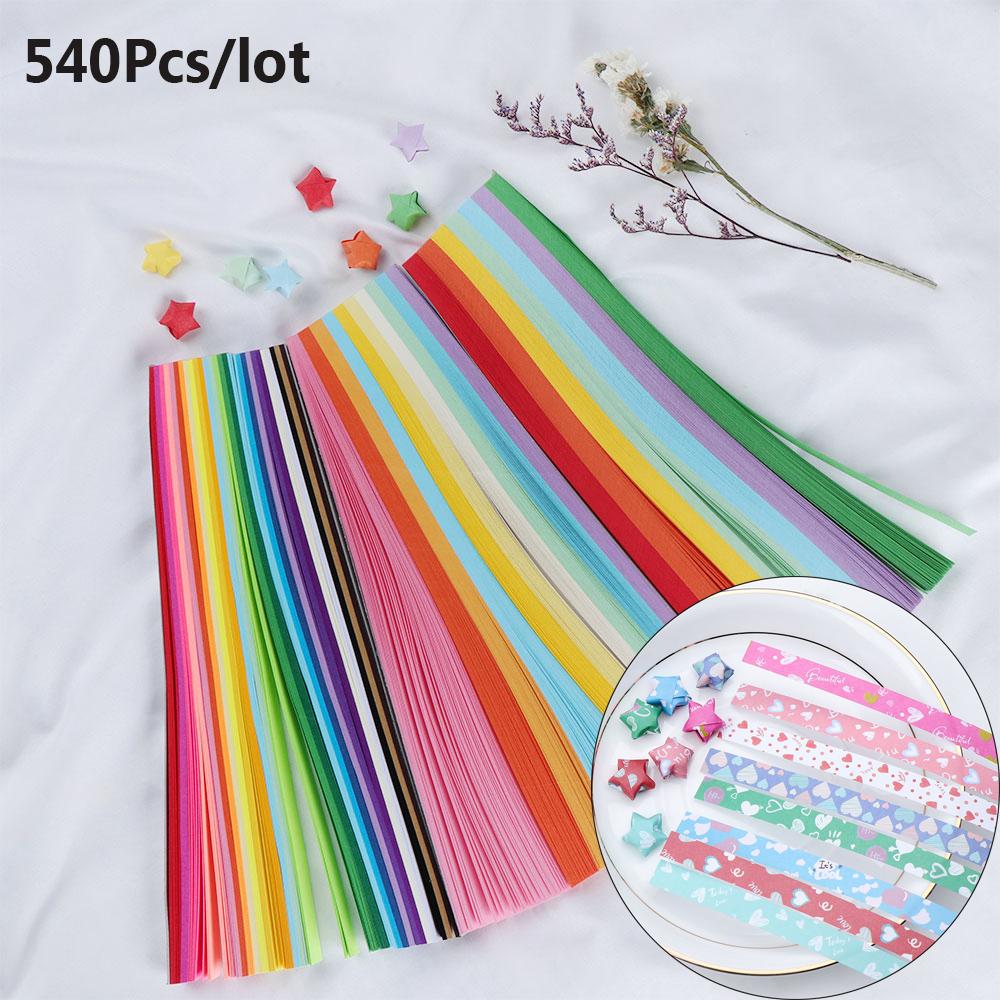 Kids Candy Colors Best Wishes DIY Crafts Home Decor Scrapbooking Origami Folding Star Paper Strips