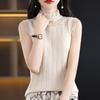 Весенне-летний женский жилет, тонкий вязаный жилет без рукавов с кружевным внутренним воротом и жилетом без рукавов