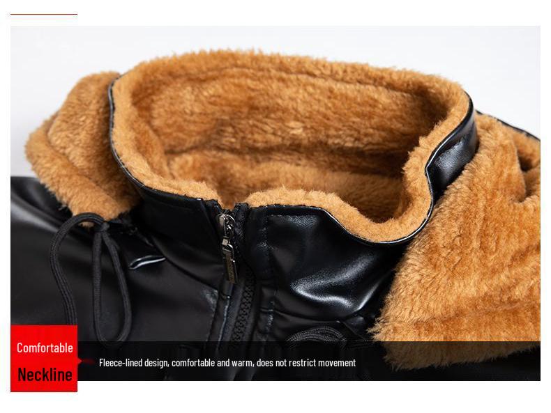 Комплект: кожаная куртка и брюки: На флисовой подкладке, ветрозащитный, водонепроницаемый, маслостойкий - Идеально для водителей и работников доставки зимой